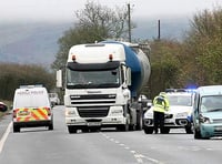 Car left hanging over ditch in A470 crash
