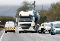 Car left hanging over ditch in A470 crash