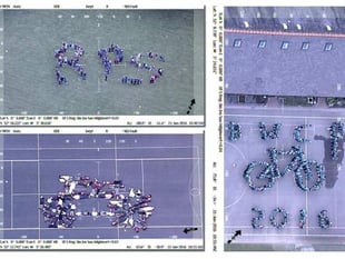 Helicopter captures schools’ artwork ahead of Tour of Britain
