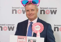 Chris Davies 'wears it pink' for breast cancer