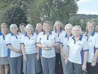Builth Ladies celebrate winning the title