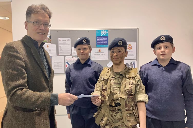 Left to right is Cllr Jake Berriman with James Williams, aged 13, with Mia Rawsthorne and Robert Lewis, both aged 12
