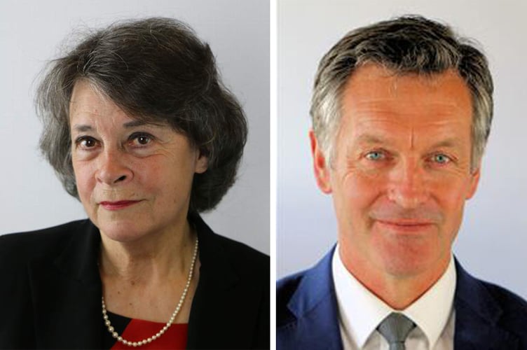 Council leader Rosemarie Harris and Powys Conservatives leader Aled Davies