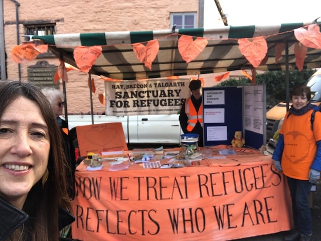 Leader of the Welsh Liberal Democrats, Jane Dodds MS joined volunteers at the stall.