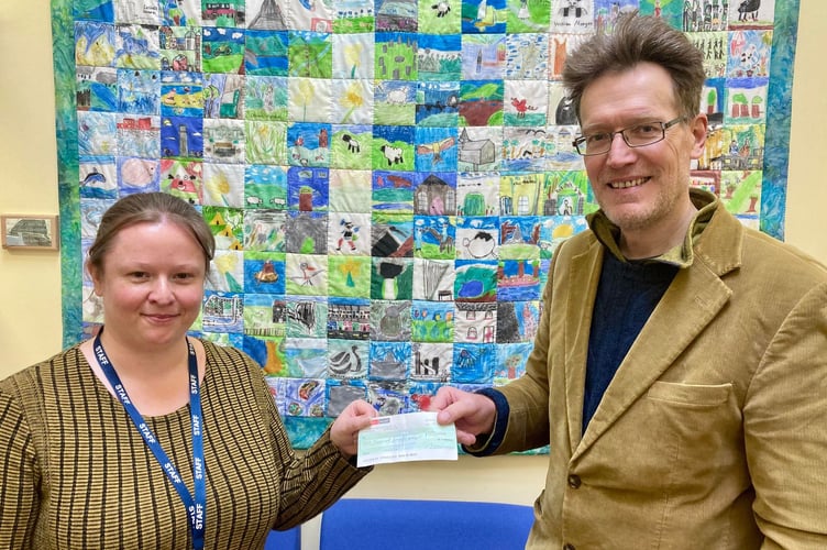 Jen Craven of Ysgol Trefonnen with Cllr Jake Berriman