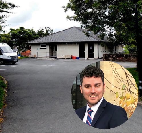 Arosfa Day Care Centre In Brecon, inset is Cllr Matthew Dorrance.