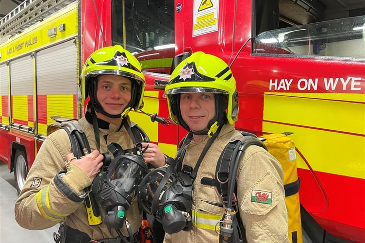 MAWWF on call firefighters in Hay-on-Wye