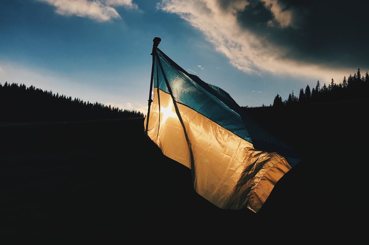 The Ukraine flag
