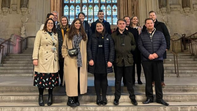 Fay Jones with Cantorion Pontsenni at Parliament