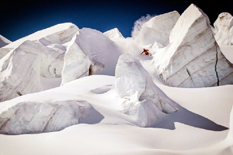 Markus Eder skiing the picturesque glaciers around the high peaks of Zermatt in Zermatt, Switzerland in May 2021 © Red Bull Media House.