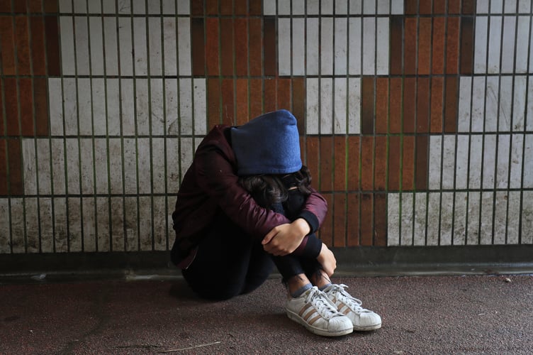 PICTURE POSED BY MODEL of a teenage girl showing signs of mental health issues. PA Photo. Picture date: Sunday February 2, 2020. Photo credit should read: Gareth Fuller/PA Wire