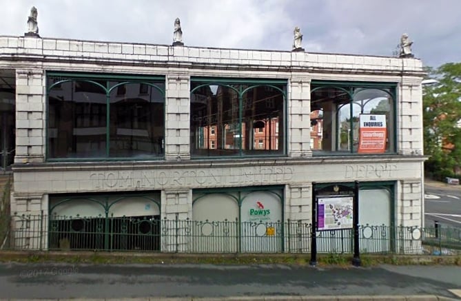 The east side of the Auto Palace building in Llandrindod Wells