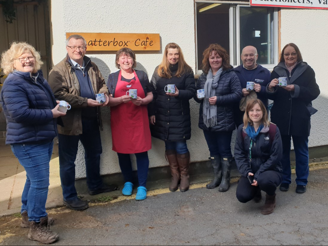 Mugs for rural mental health awareness get the thumbs up at Talgarth Market launch