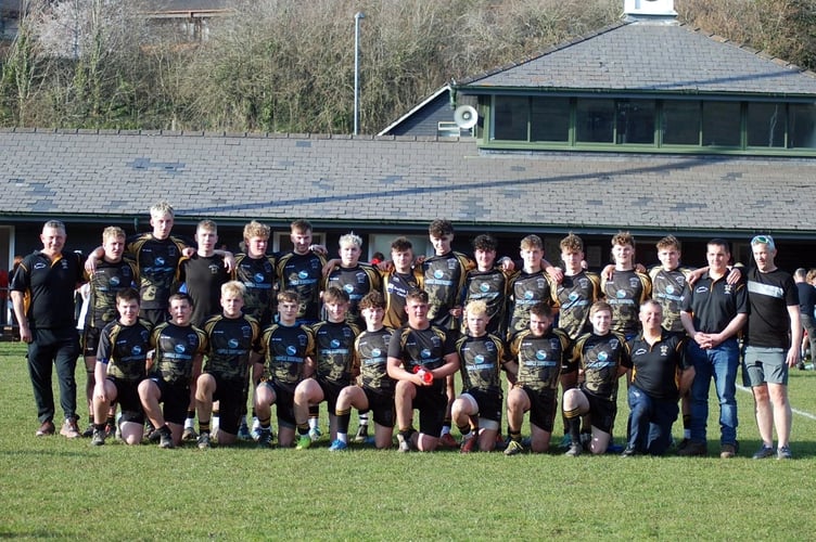 The Builth Wells youth squad pictured after their semi-final victory against Penarth at Parc de Pugh
