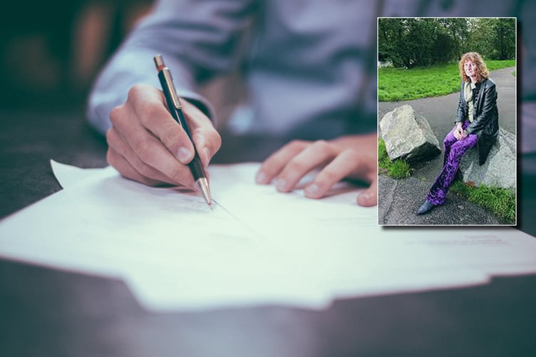 Nicola Ratnett inset over a stock photo of a letter