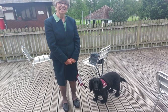 Cllr Jackie Charlton with her dog Lucy