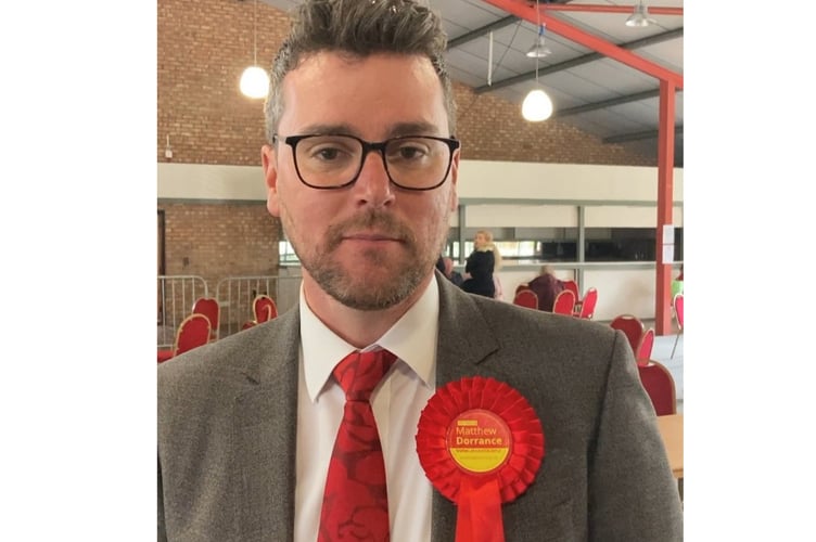 Cllr Matthew Dorrance at the count