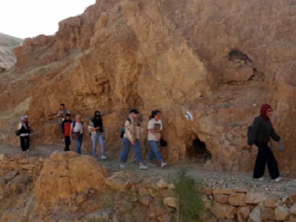 FROM POWYS TO PALESTINE: both groups enjoyed their sponsored walks, which helped raise money for future visits to the UK.