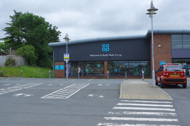 The outside of Builth Wells Co-op