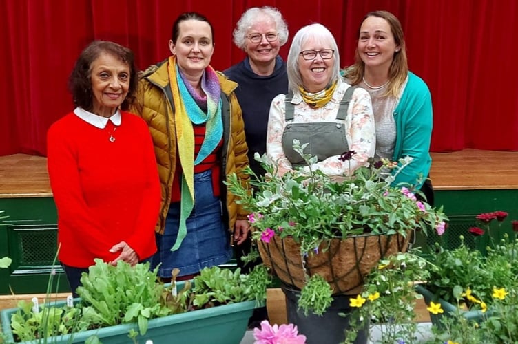 Guest speaker Velma Hutchinson and her daughter, Marie, with some of the committee members at the end of the demonstration, including Peri Emirali, Heidi Watts, Velma Hutchingson and Ann Deacon.