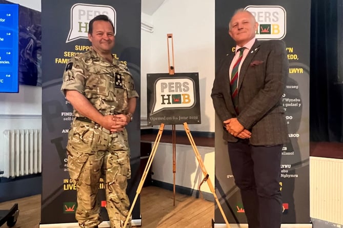Brigadier Andrew Dawes CBE and the new Veterans Commissioner for Wales, Colonel James Phillips