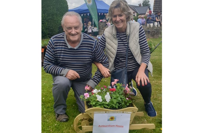 Grow for Talgarth convenor Rosie Williams with dedicated volunteer Les Jones of Ashburnham House