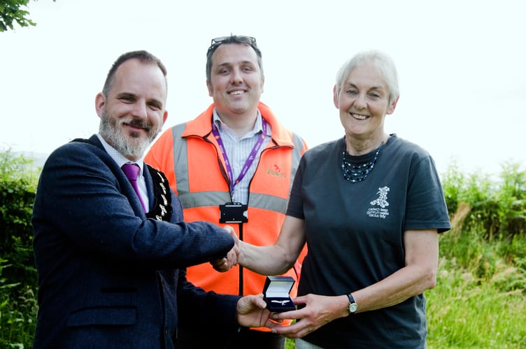 Cllr Gareth Ratcliffe, James Thompson and Rachel Palmer.