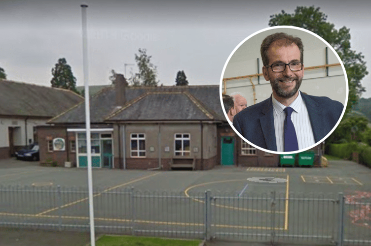 Llanfihangel Rhydithon Primary School and Cllr Gareth Ratcliffe