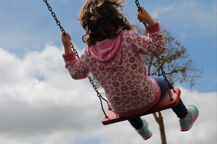 Child on a swing