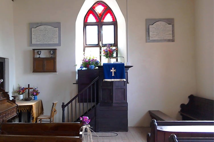 The interior of Penyrheol Baptist Chapel 