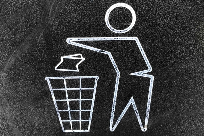Rubbish bin sign
