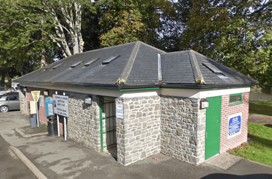 The public toilets at the Groe Car Park, Builth Wells