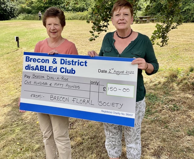 Dial-a-ride donation from Brecon Floral Society