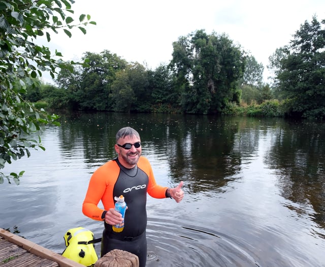 Swimmer Ian takes on the Usk for charity
