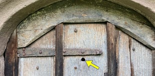 Historic bullet hole interests church visitors
