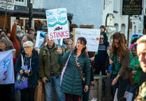 Hundreds march through Crickhowell to protest river pollution