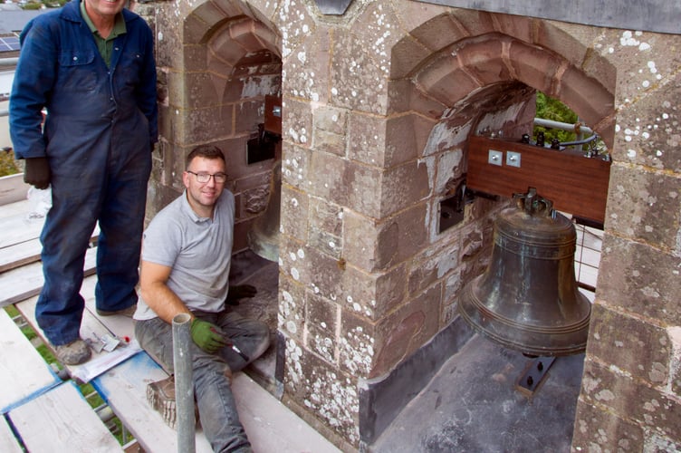 Peter and Tom at Llangynidr Church