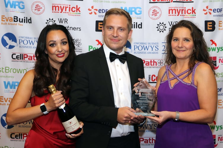 Powys Business Awards 2022.
Small Business Growth Award winners, The Cellar Drinks Company, Crickhowell.
Picture by Phil Blagg Photography.
PB103-2022