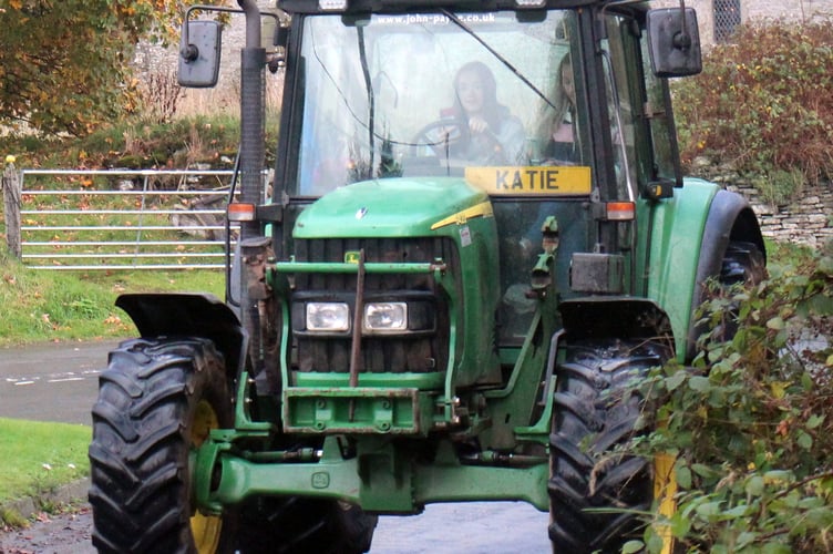 Katie with her John Deere