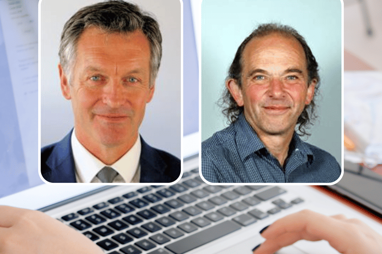 Powys County Councillors Aled Davies and Pete Roberts