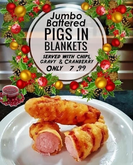 Battered pigs in blankets