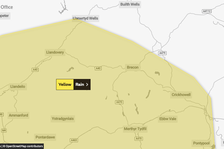 Weather warning map