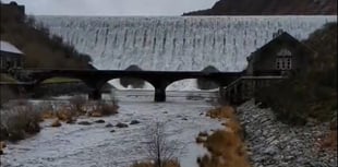 Wales’ ‘Niagara Falls’: Elan Valley dam overspills