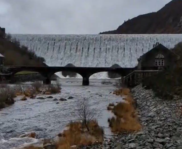 Wales’ ‘Niagara Falls’: Elan Valley dam overspills