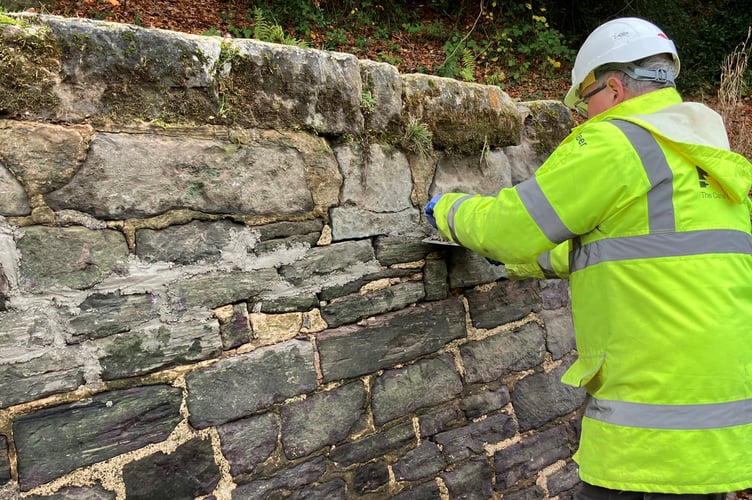 Llangynidr Lock Flight wall repairs