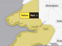 Yellow weather warning in place over Powys