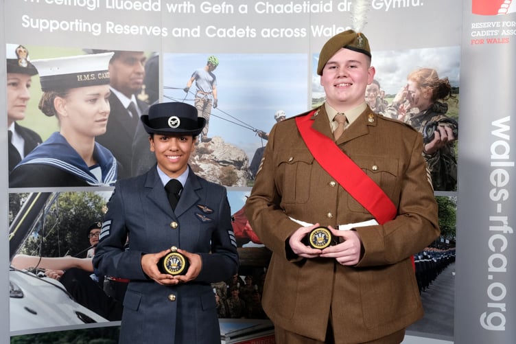 2023 L-Lt cadets: Flight Sergeant Amira Vieyra and Cadet Sergeant Elliott Paul Tranter.