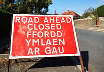 B4558 closed at Talybont following pipe leak