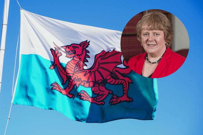 Baroness Humphreys and Welsh flag