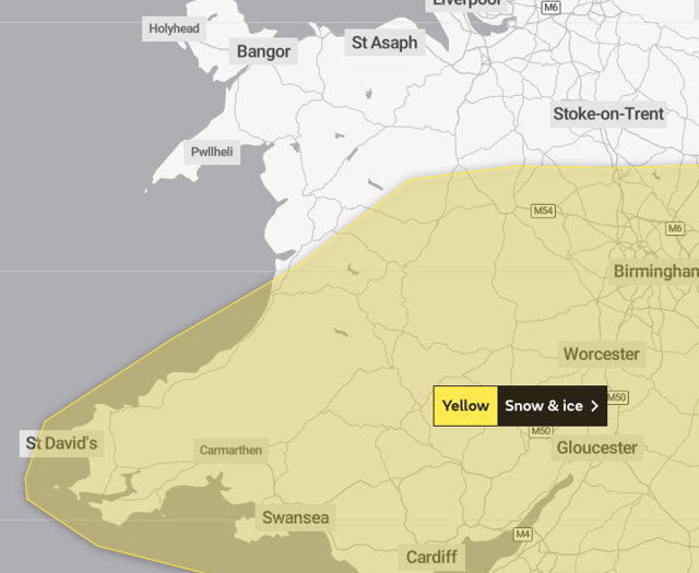 Met Office issue yellow weather warning over Powys